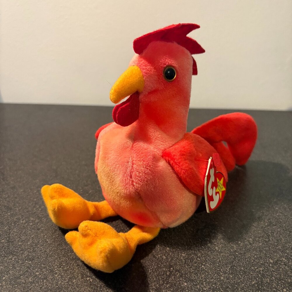 3/$12! Ty Beanie Baby - Strut the Rooster - MWMT!